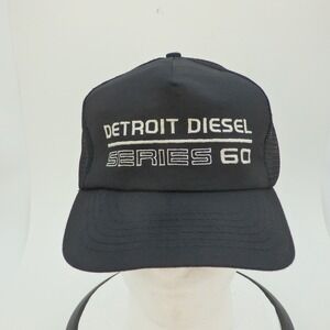 Detroit Diesel Series 60 Trucker Hat Black Mesh Adjustable Snapback Mens